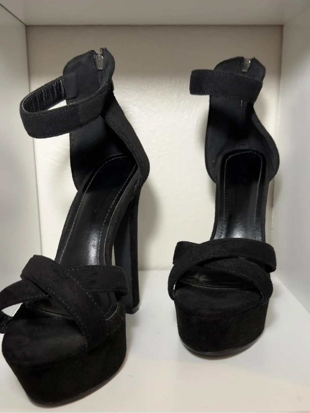SHEIN Black/ Elegant High Platform Thick Heel Sandals for Women